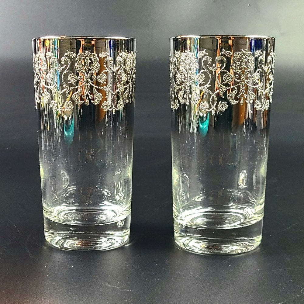Vintage Dorothy Thorpe Style High Ball Glasses - Pair